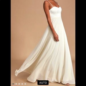 Lulus Best Part Of Me Cream Satin Bridal Dress